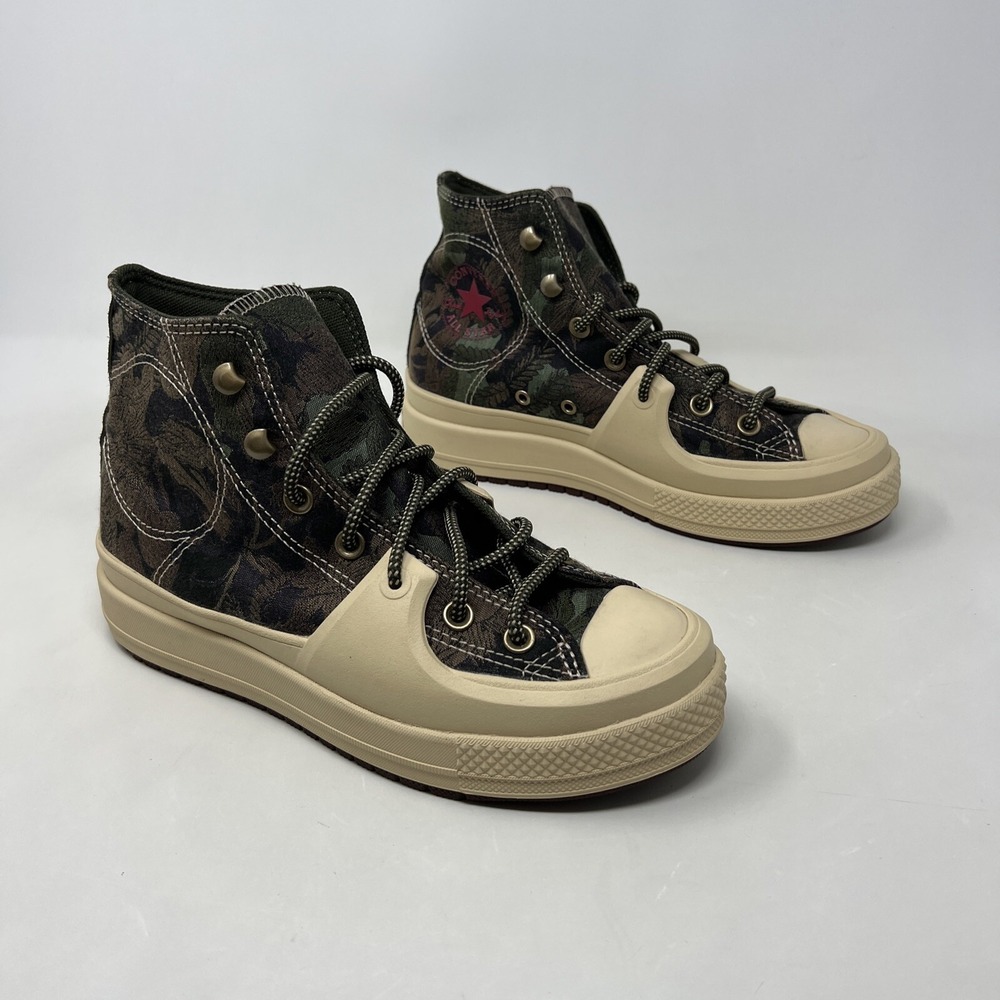Converse Chuck Construct Black Joy Shoes Platform Grassy Jacquard A05308C Sz 7.5